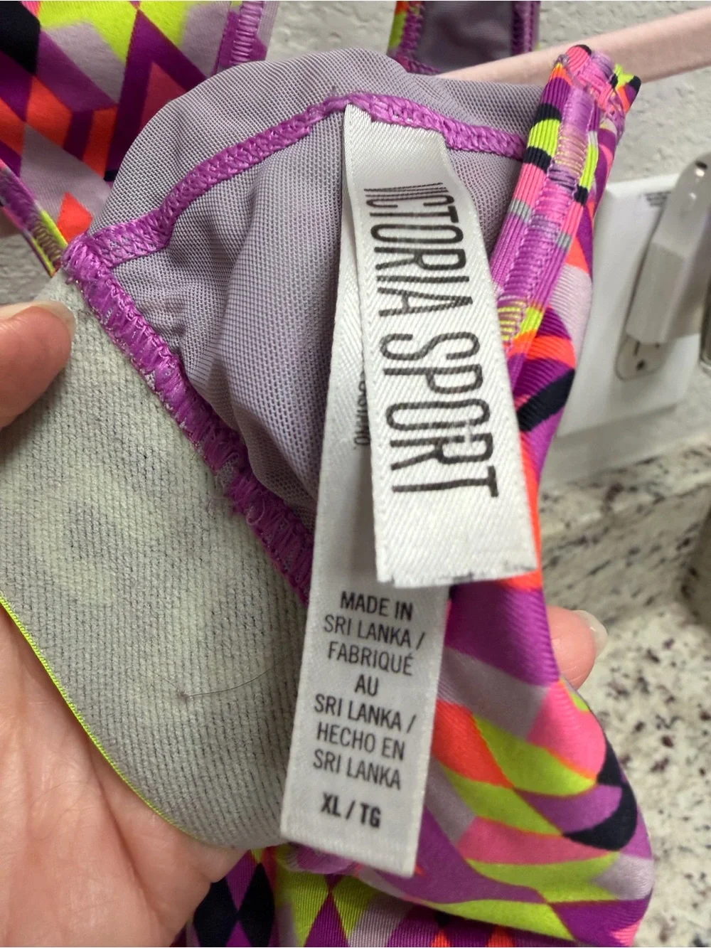 Victoria’s Secret VSX Sport Pink Geometric Racerback Sports Bra XL